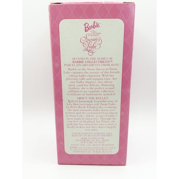 Vintage 1998 AVON Barbie Swan Lake Queen Porcelain Ornament - Picture 2 of 7